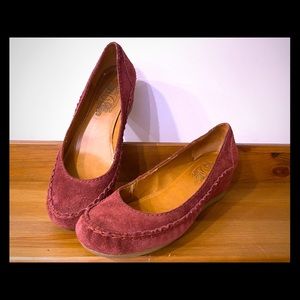 Merlot Suede Wedge Heels